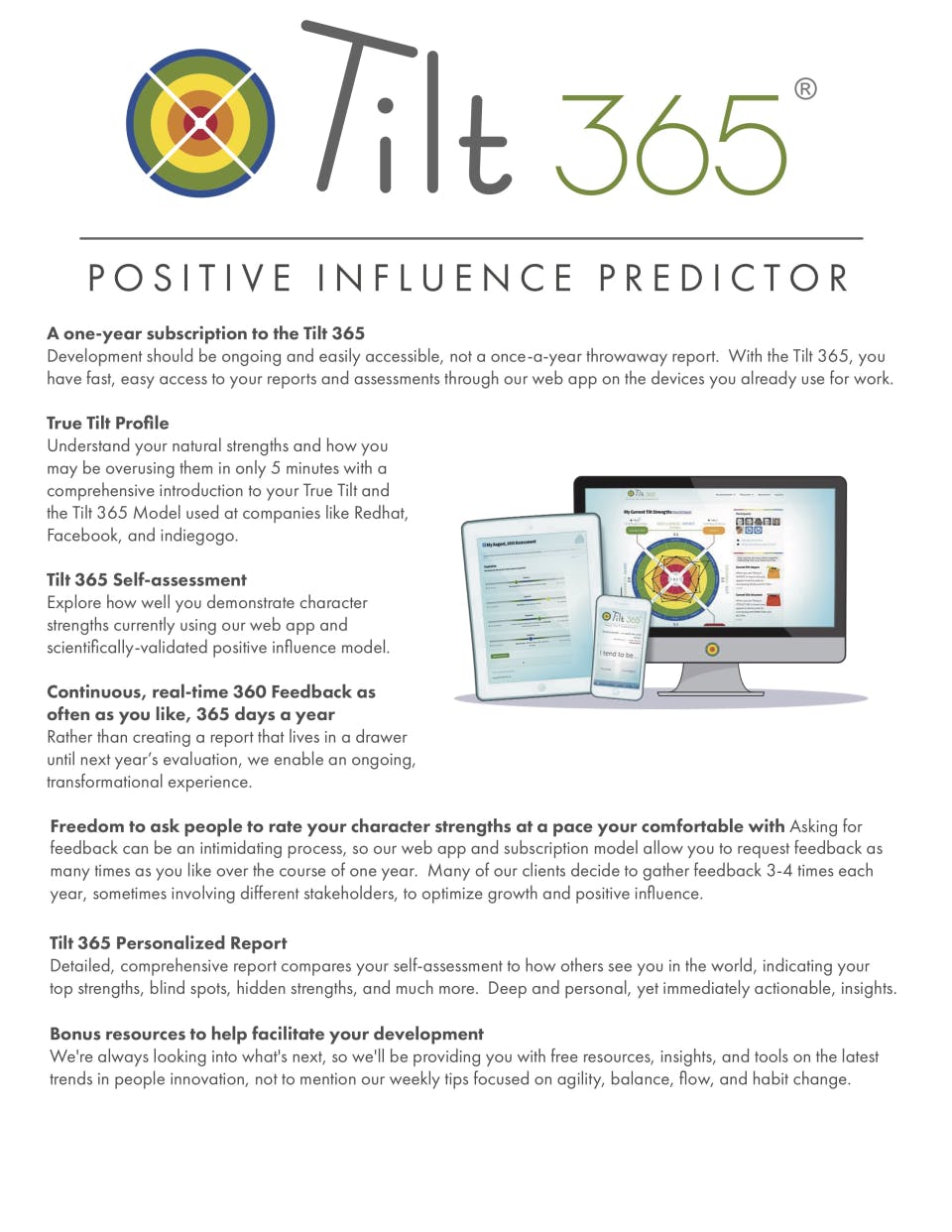 Tilt 365 Positive Influence Predictor Screenshot 2