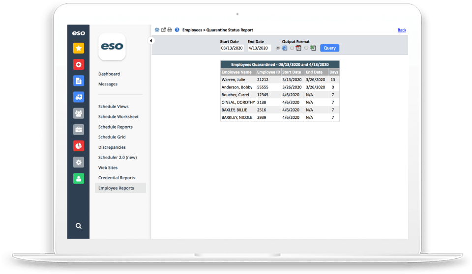 ESO Scheduling Screenshot 2