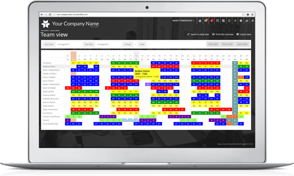 WhosOffice Screenshot 1