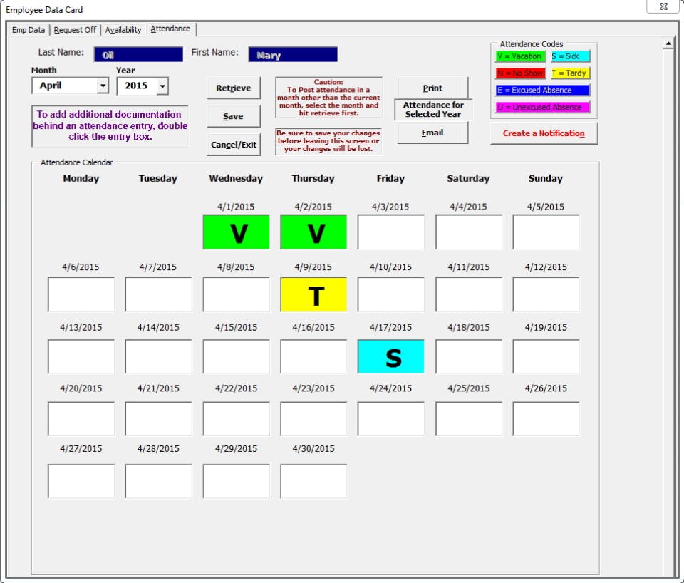 Weekly Work Scheduler Screenshot 3
