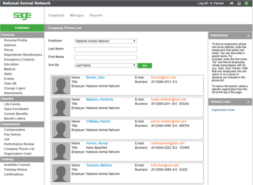 Sage HRMS Screenshot 2