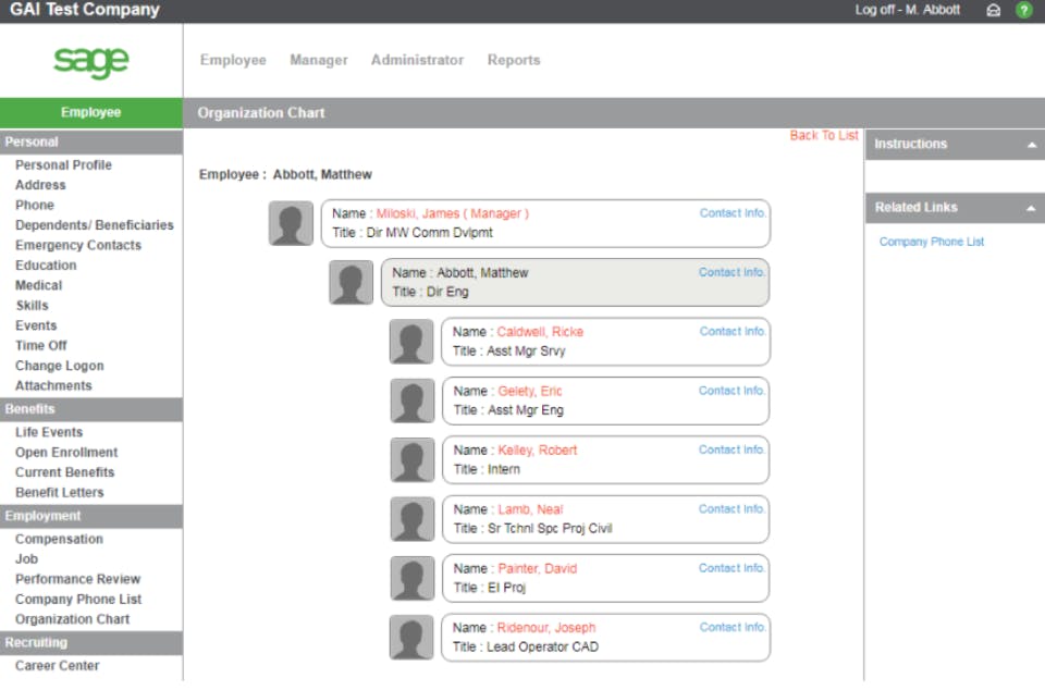 Sage HRMS Screenshot 3
