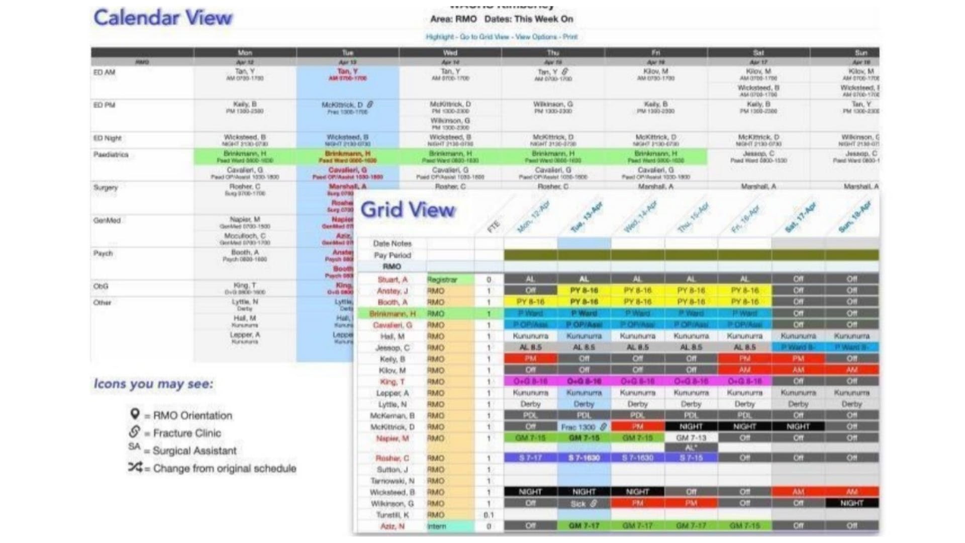 Core Schedule Screenshot 2