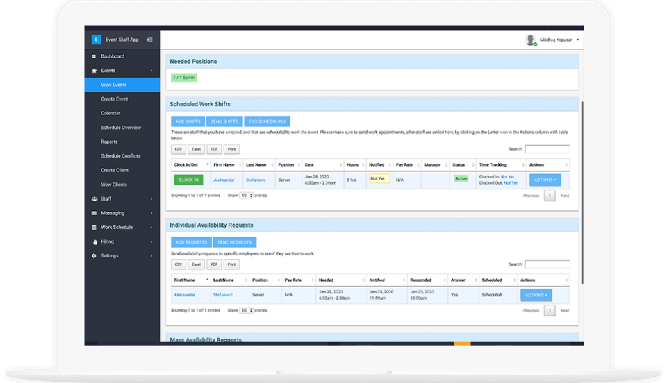 Event Staff App Screenshot 2