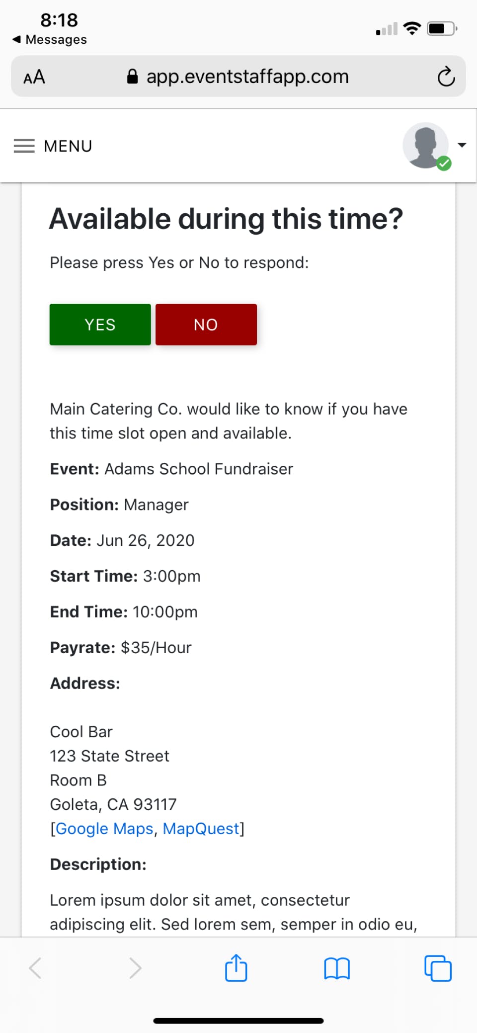 Event Staff App Screenshot 5
