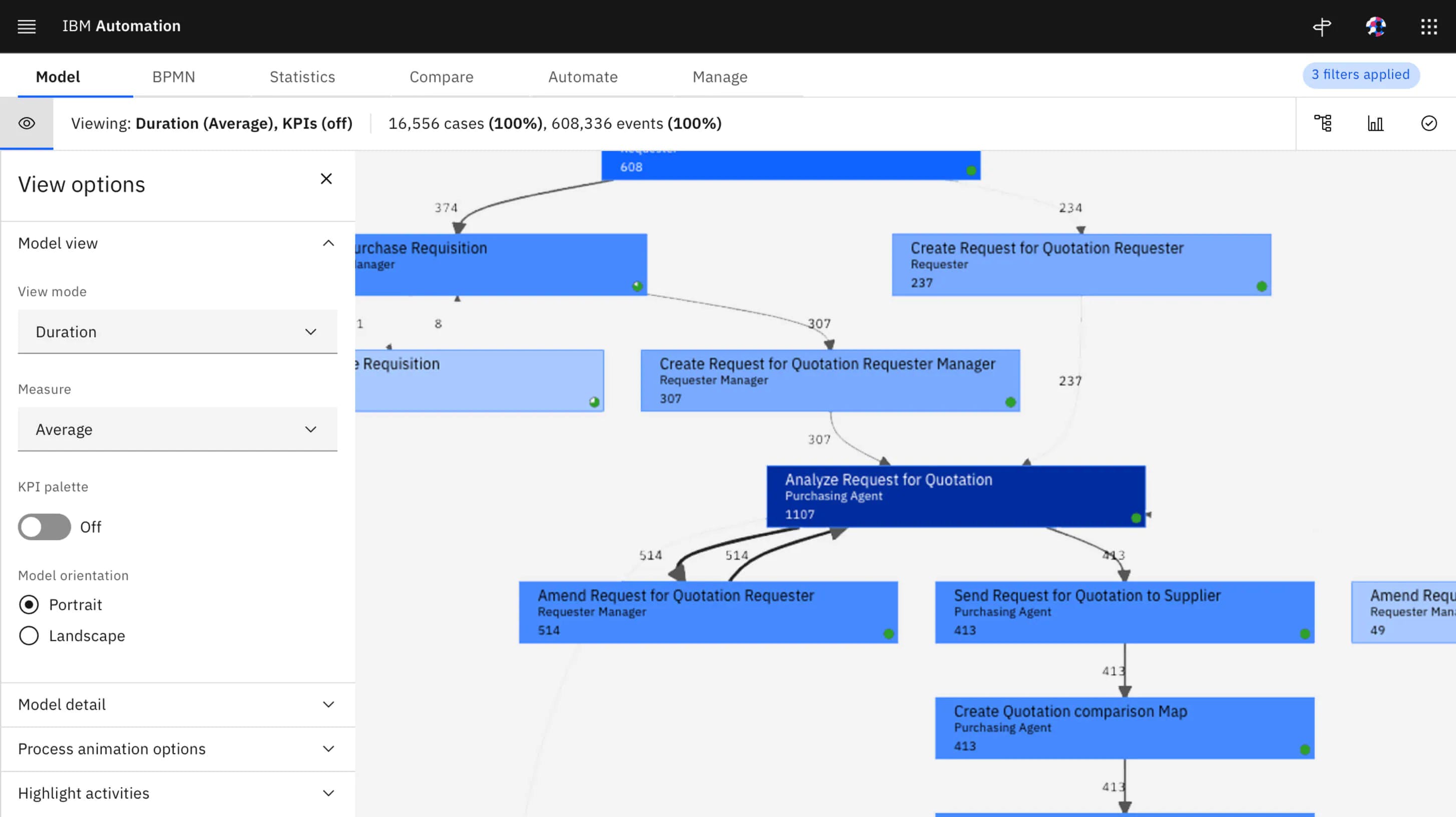 IBM Process Mining Screenshot 1