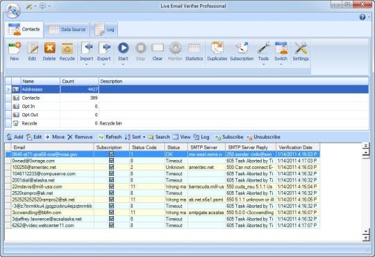 Live Software Email Verifier Screenshot 1