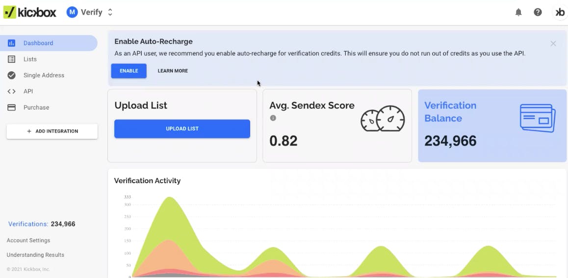 Kickbox Email Verification Screenshot 1