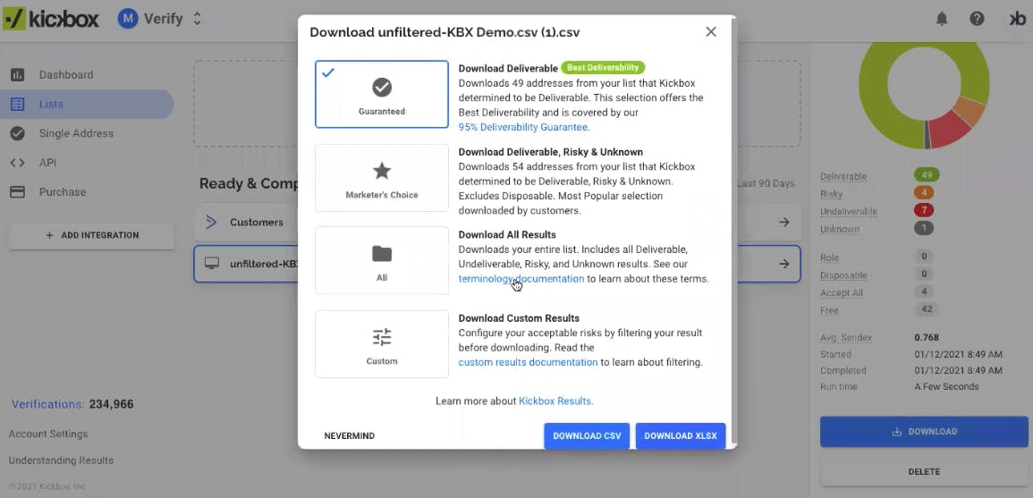 Kickbox Email Verification Screenshot 5