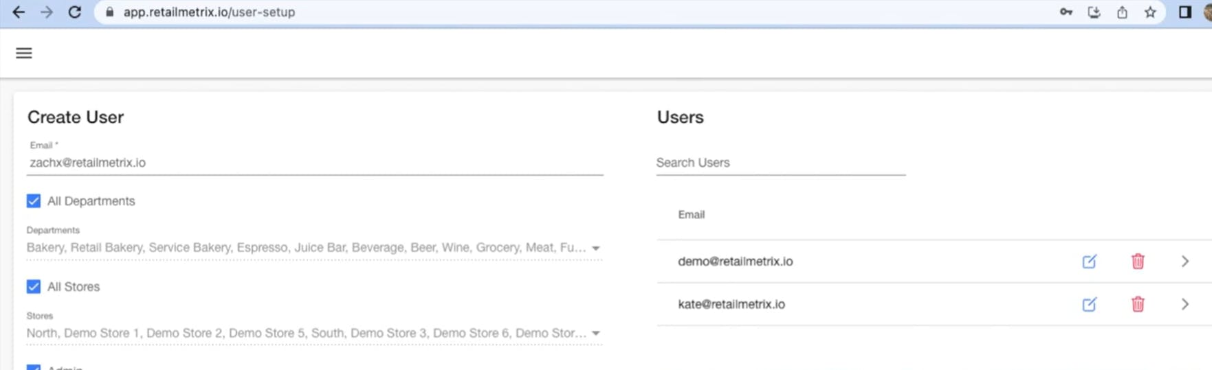 retailMetrix Screenshot 2