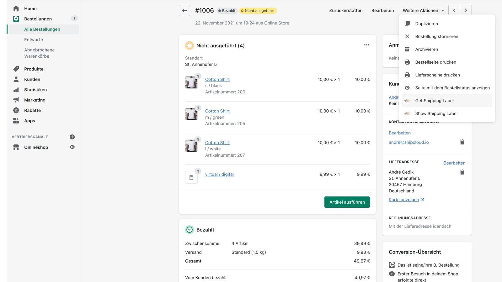shipcloud Screenshot 1