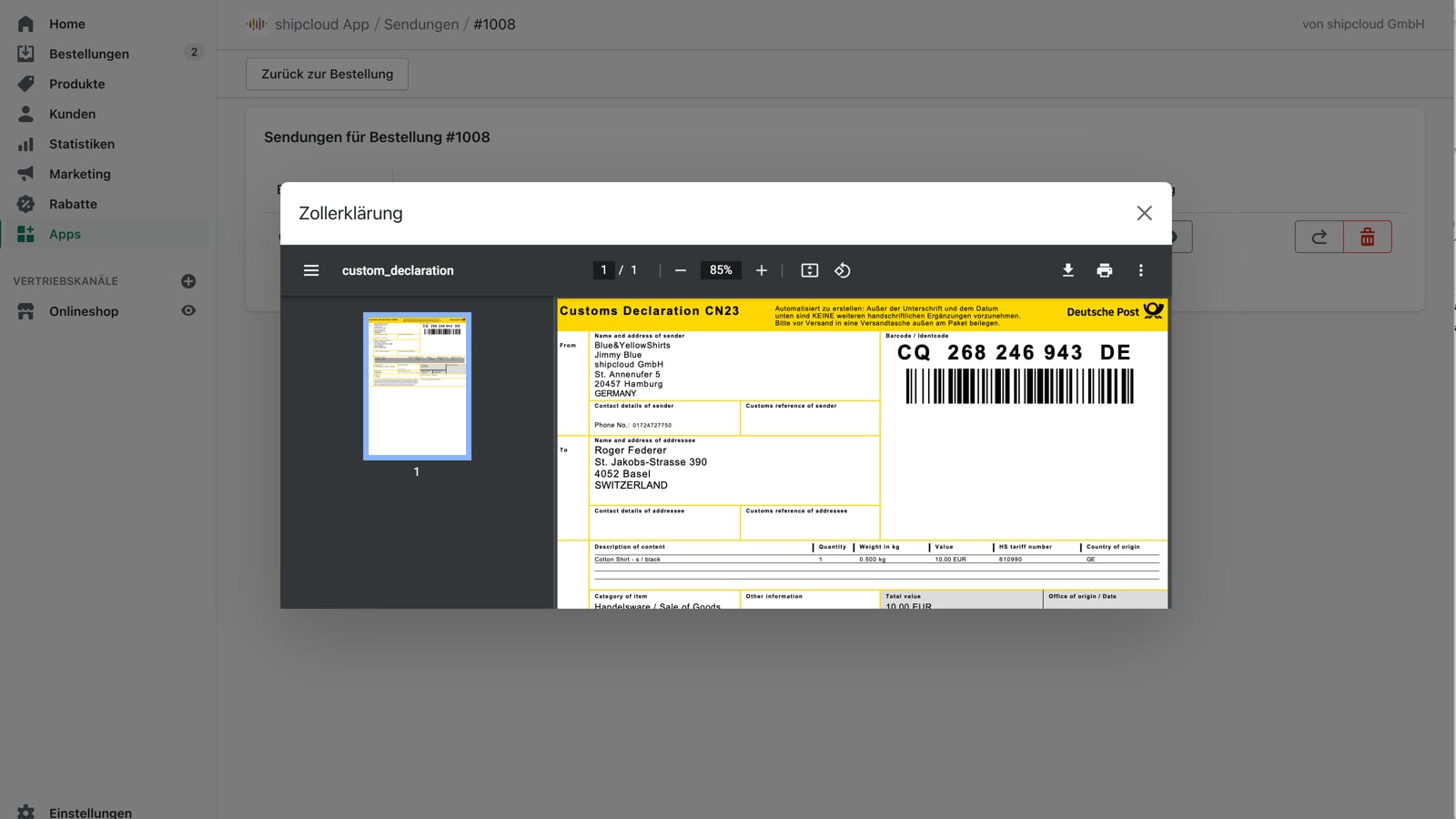 shipcloud Screenshot 3