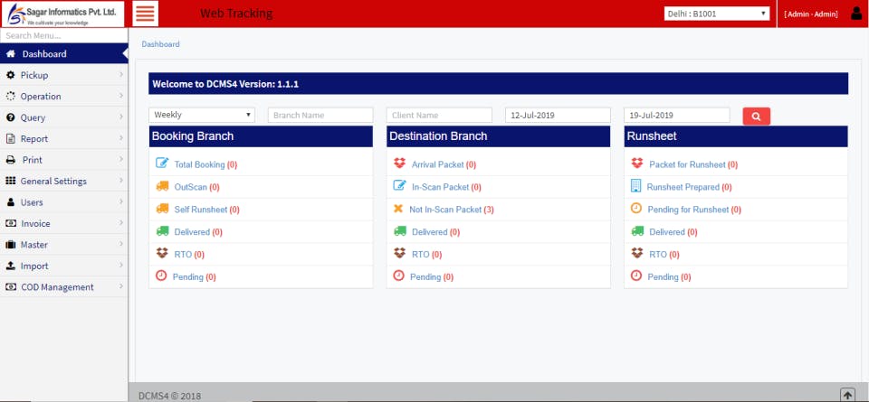 Courier Management Software Screenshot 1