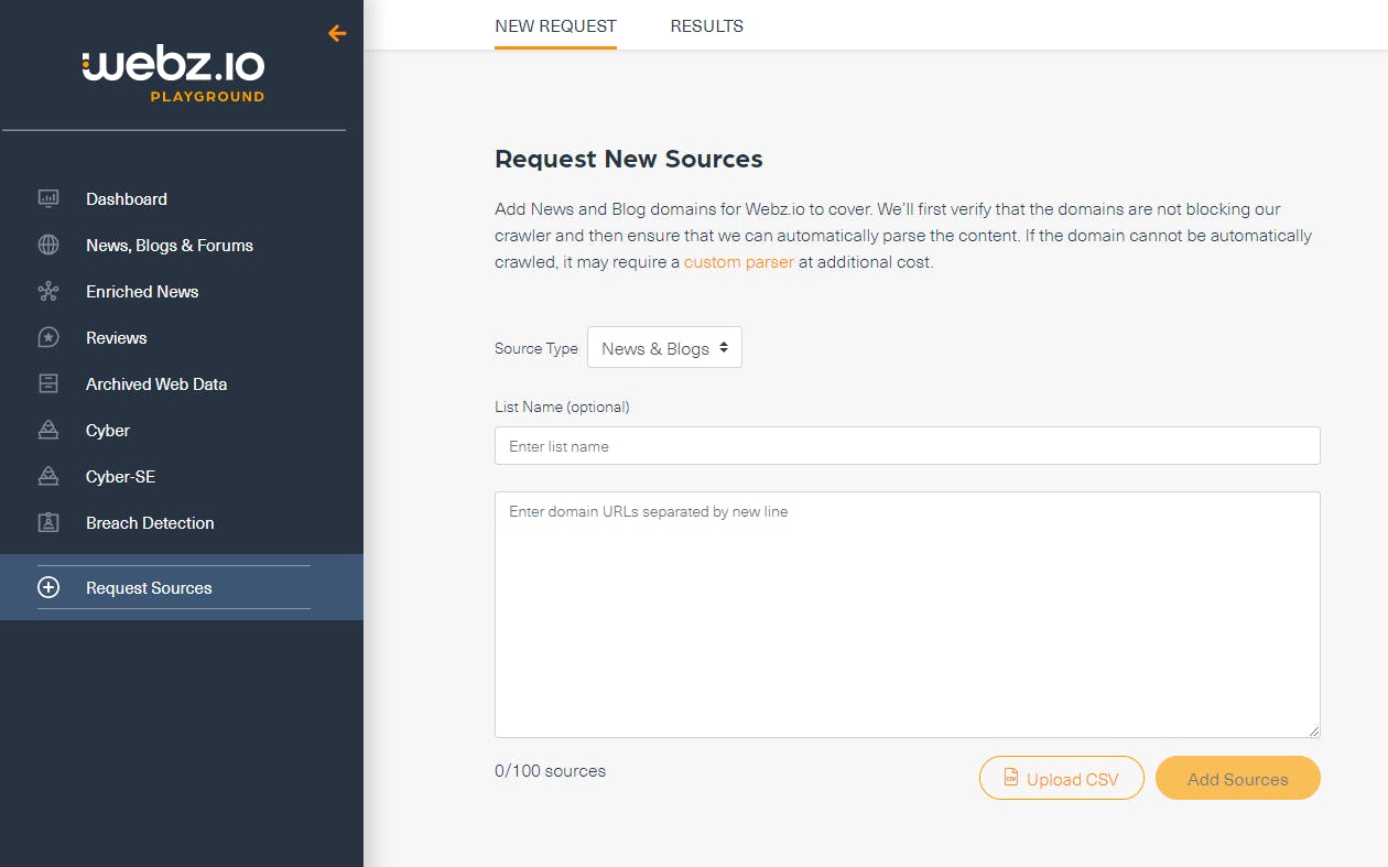 Webz.io Screenshot 1