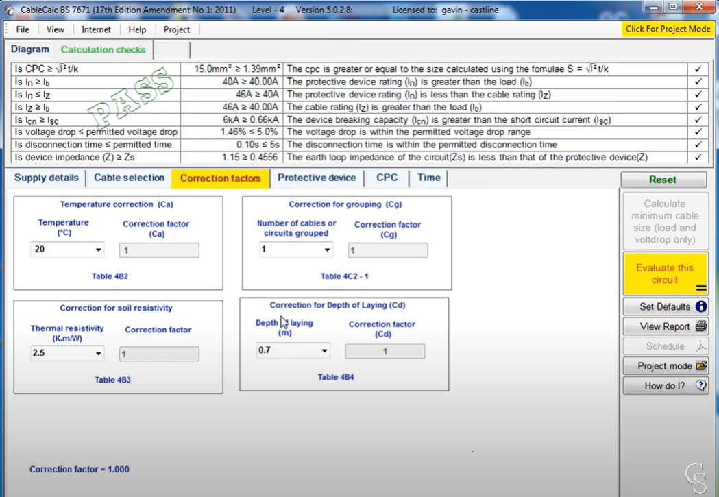 CableCalc BS7671 Screenshot 1