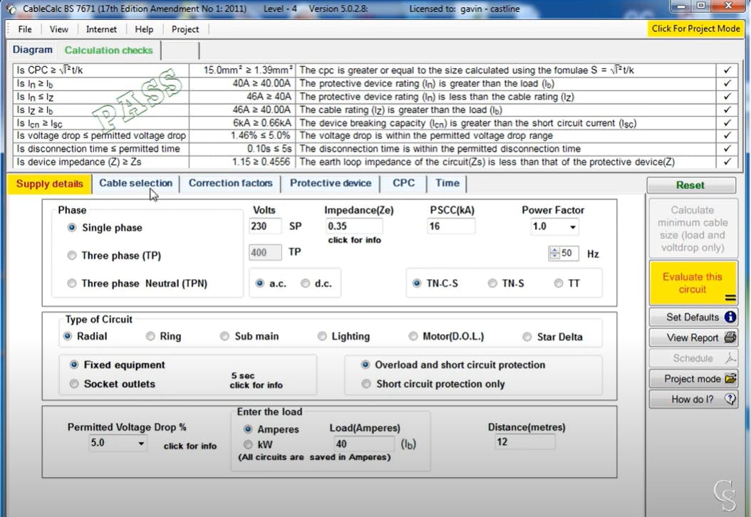 CableCalc BS7671 Screenshot 3