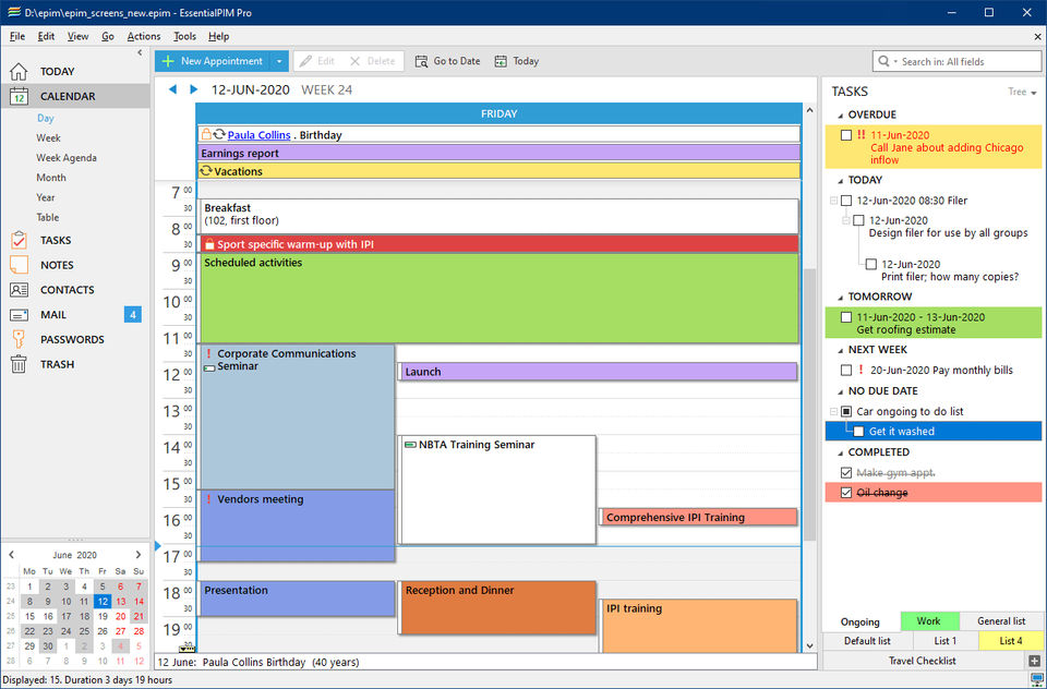EssentialPIM Screenshot 3