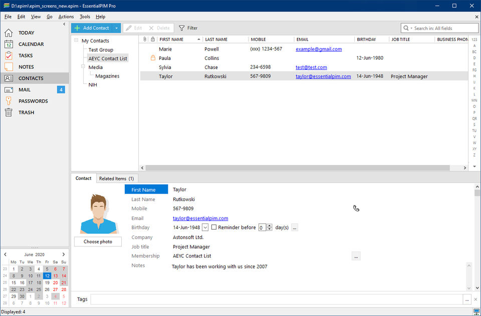 EssentialPIM Screenshot 7