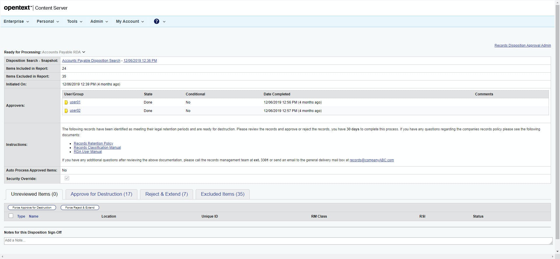 Records Disposition Approval Module For Content Suite Screenshot 3