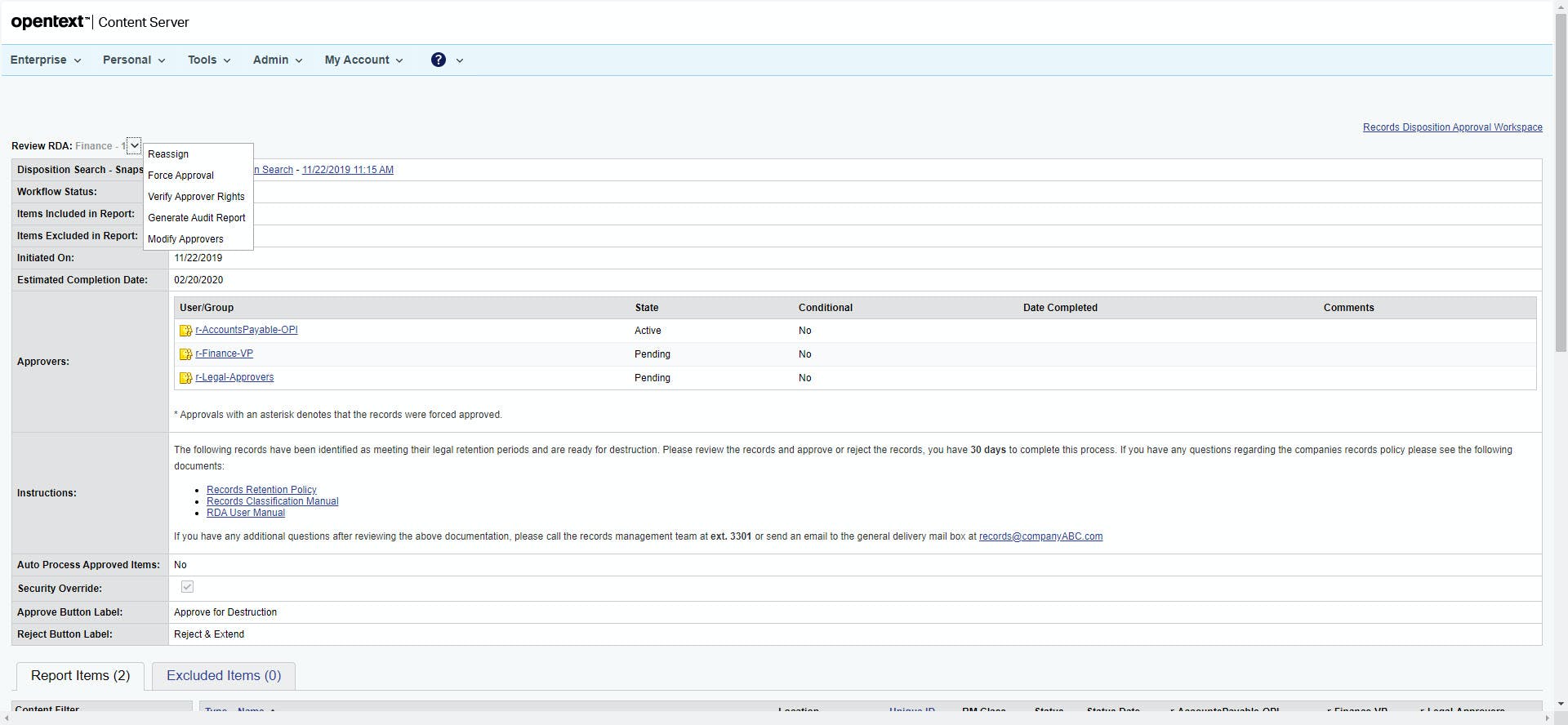 Records Disposition Approval Module For Content Suite Screenshot 5