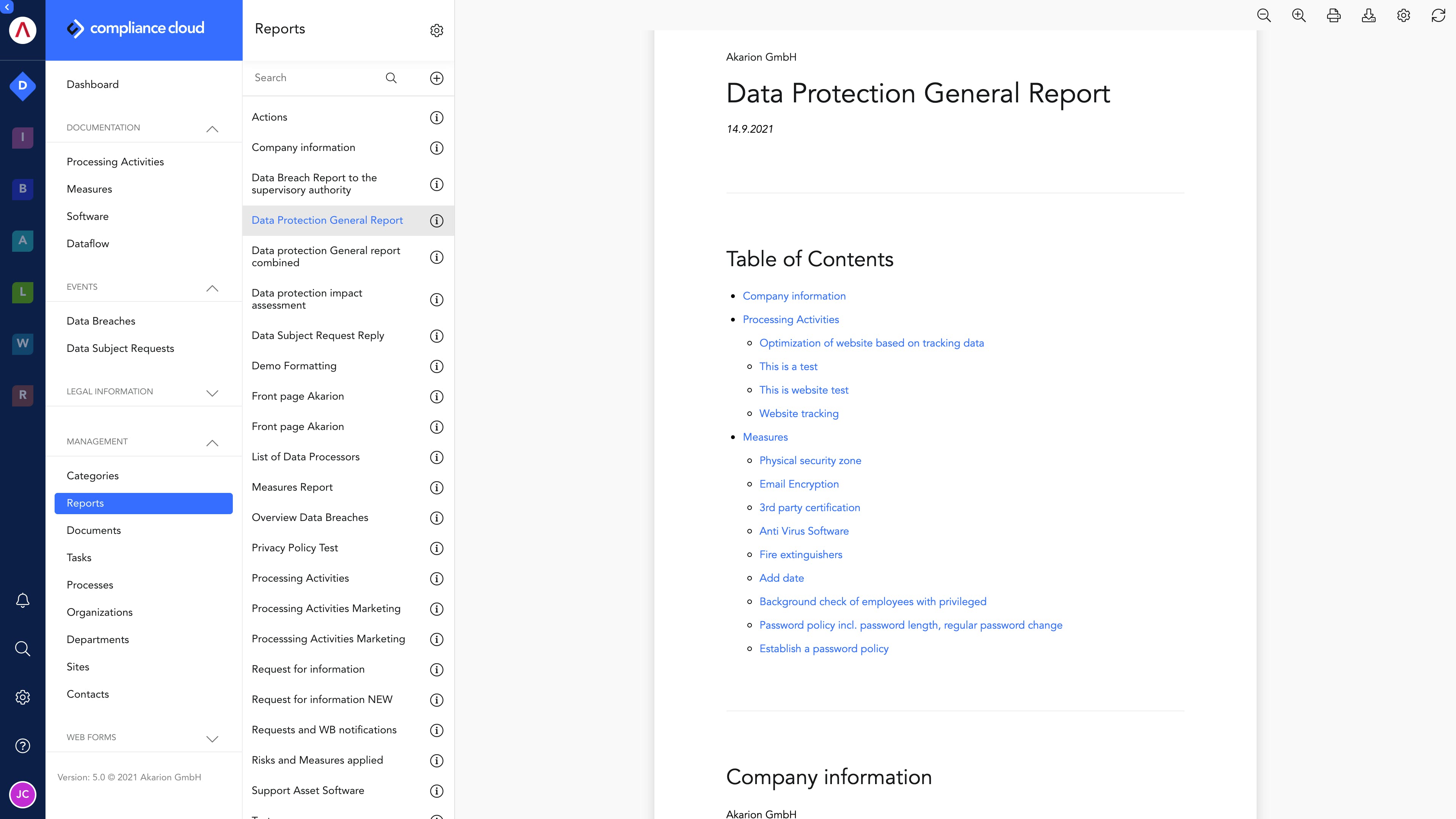 AKARION Compliance Cloud Screenshot 3
