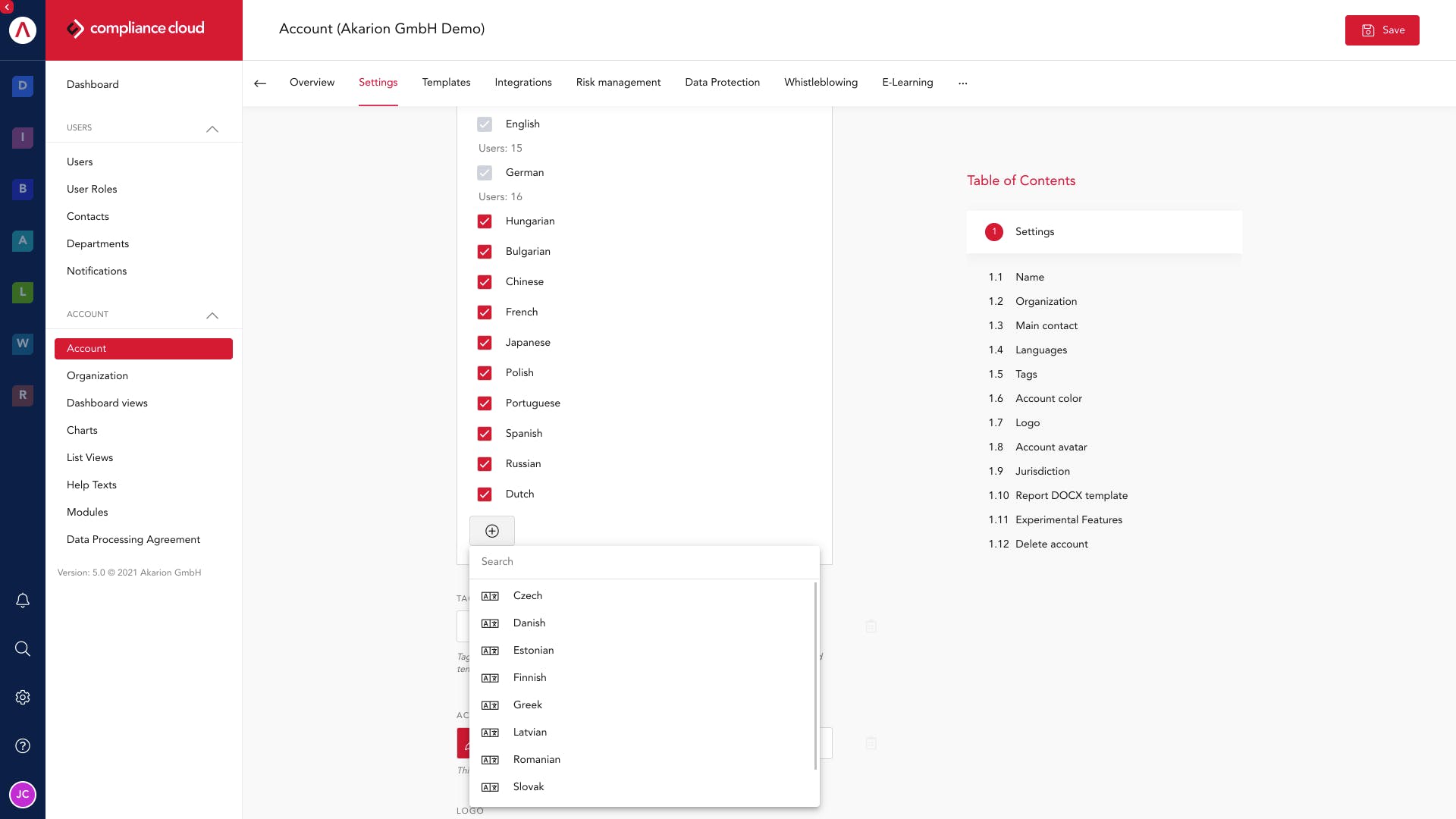 AKARION Compliance Cloud Screenshot 4