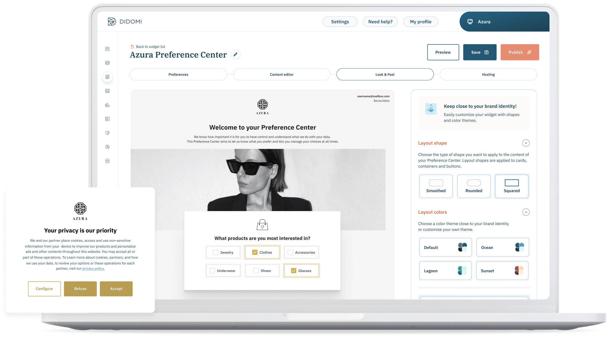 Preference Center Screenshot 1