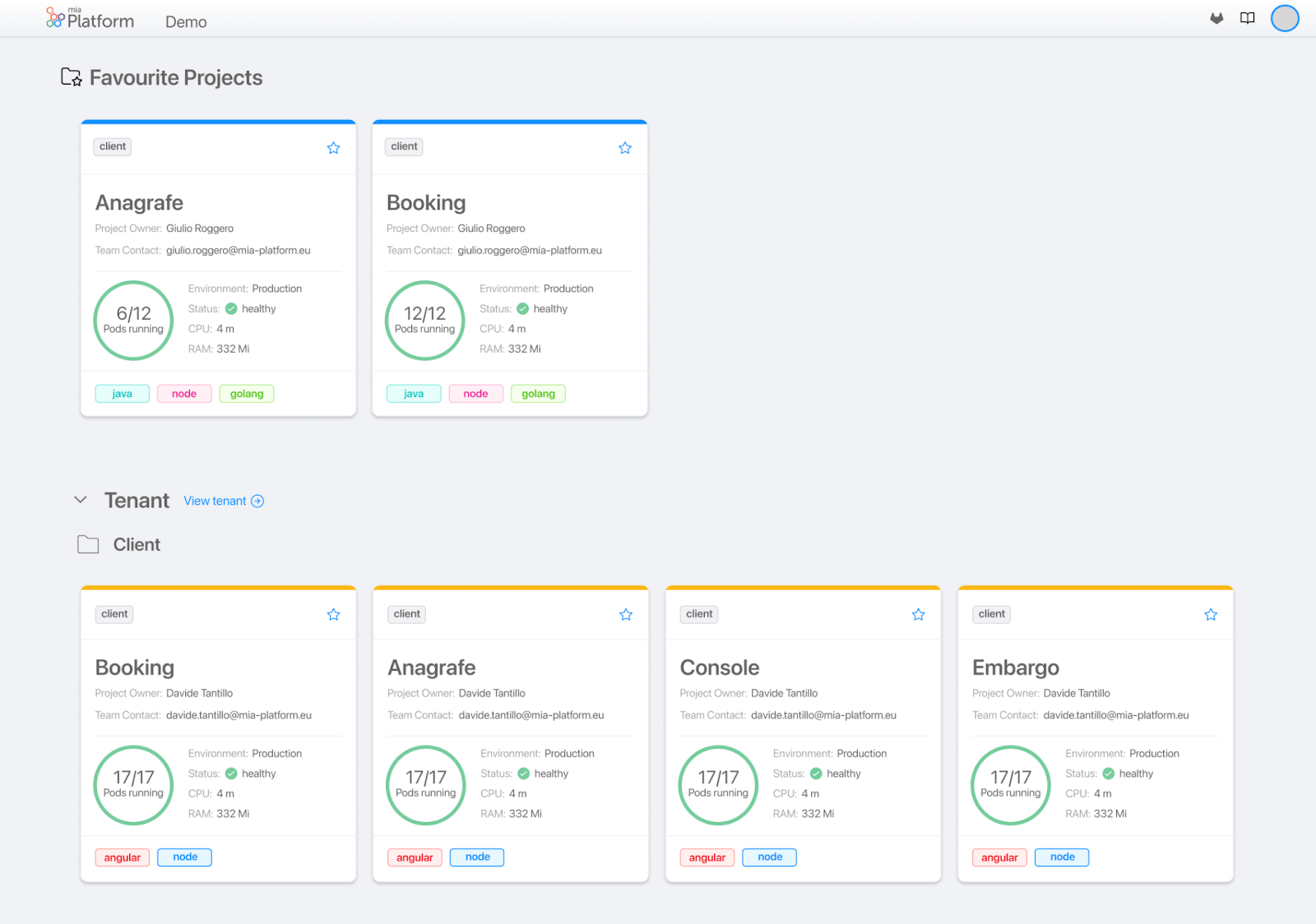 Mia-Platform Screenshot 1