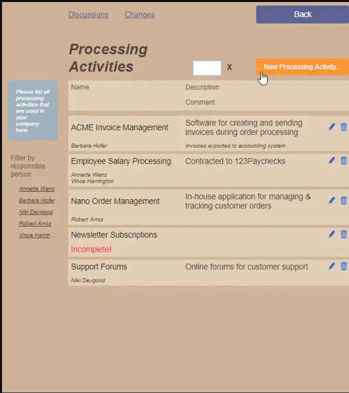 Altova GDPR Compliance Database Screenshot 1