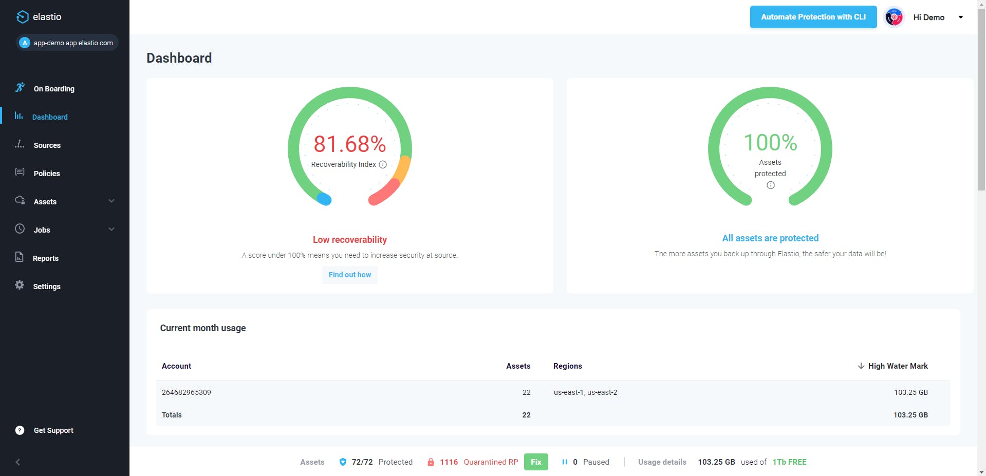 Elastio Cyber Recovery Screenshot 1