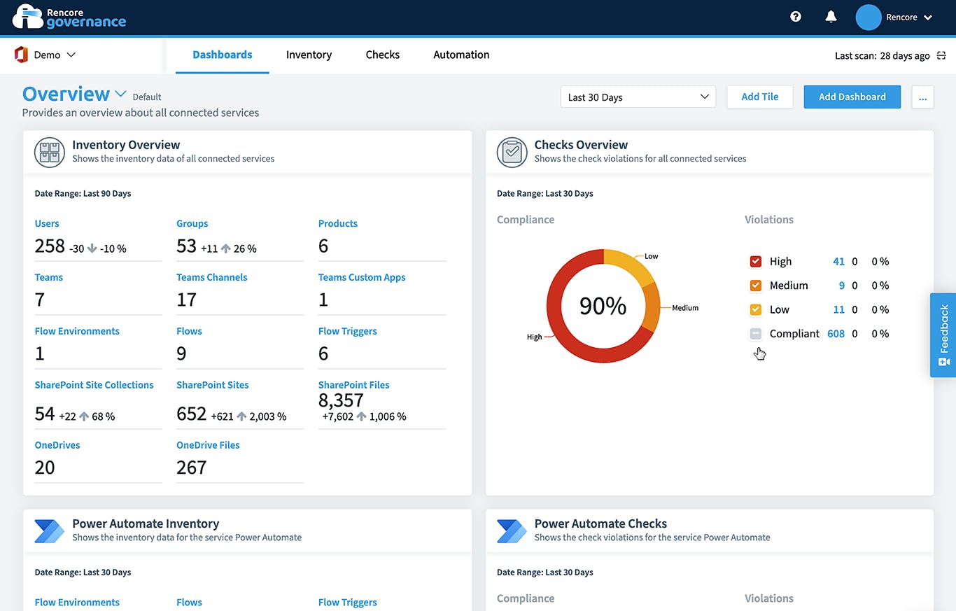 Rencore Governance Screenshot 1