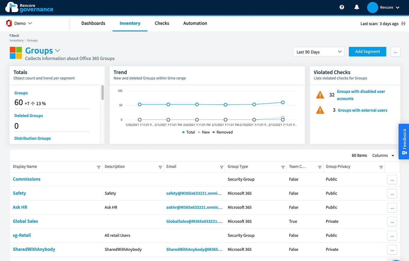Rencore Governance Screenshot 2