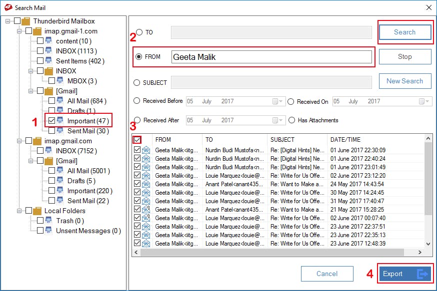 Thunderbird Outlook Converter Screenshot 3
