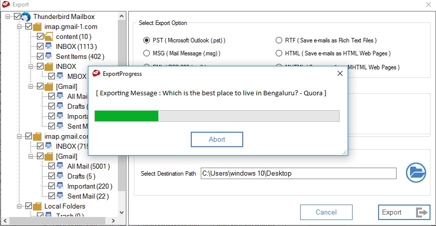 Thunderbird Outlook Converter Screenshot 5