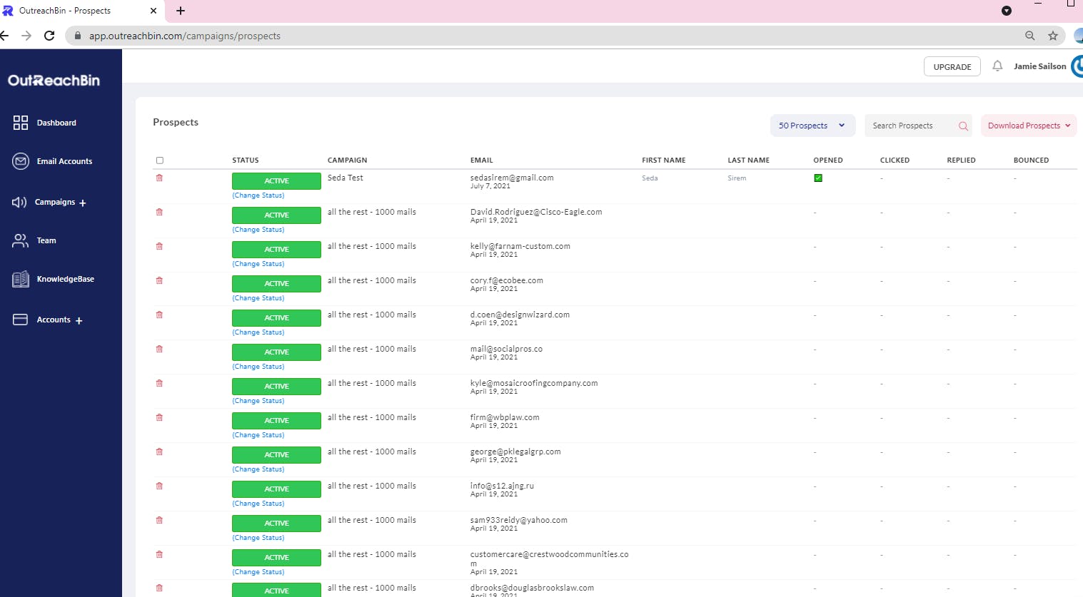 Outreachbin Screenshot 4