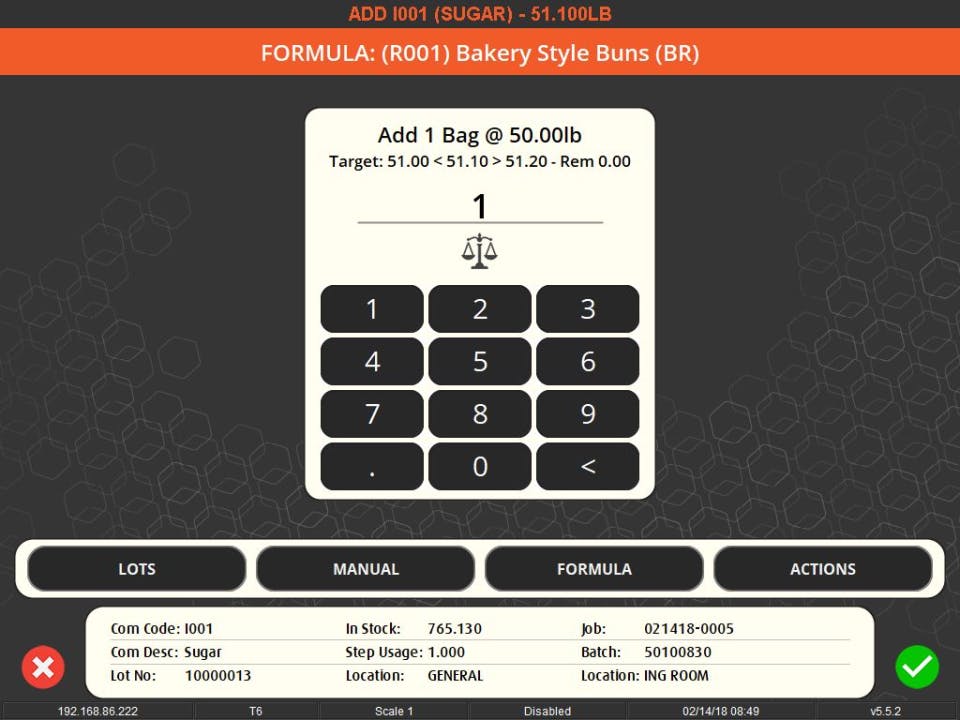 V5 Batch Control Scale Screenshot 1