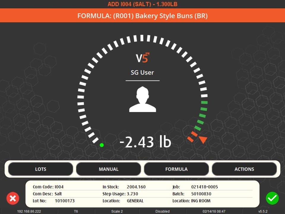 V5 Batch Control Scale Screenshot 2
