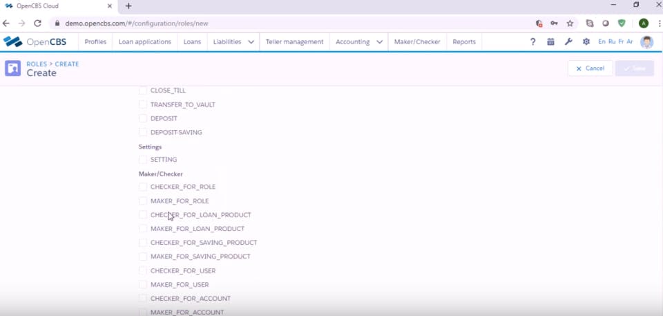 OpenCBS Screenshot 1