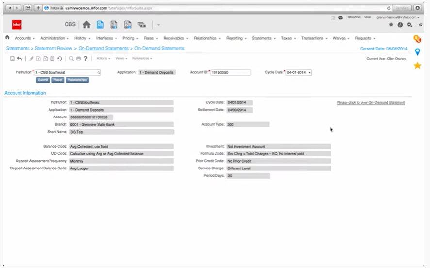 Infor Complete Billing System (CBS) Screenshot 4