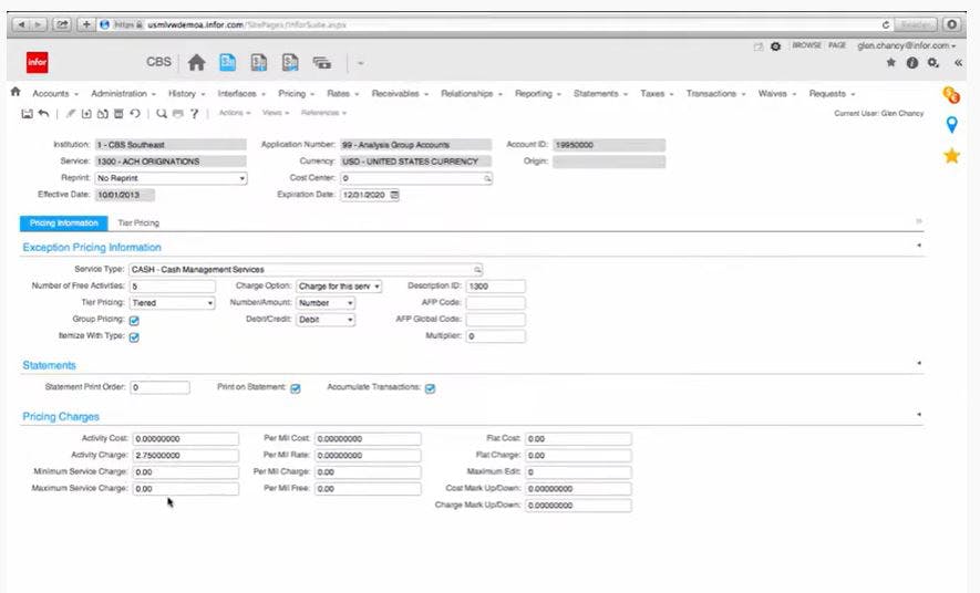 Infor Complete Billing System (CBS) Screenshot 5