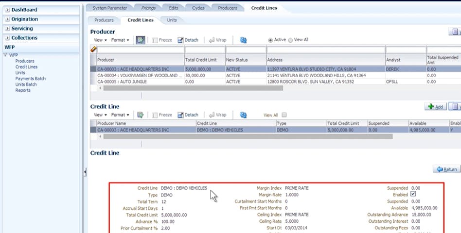 Oracle Financial Services Lending and Leasing Screenshot 3