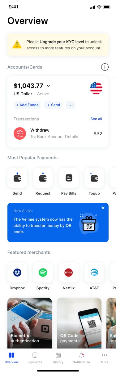 Velmie Banking Screenshot 1