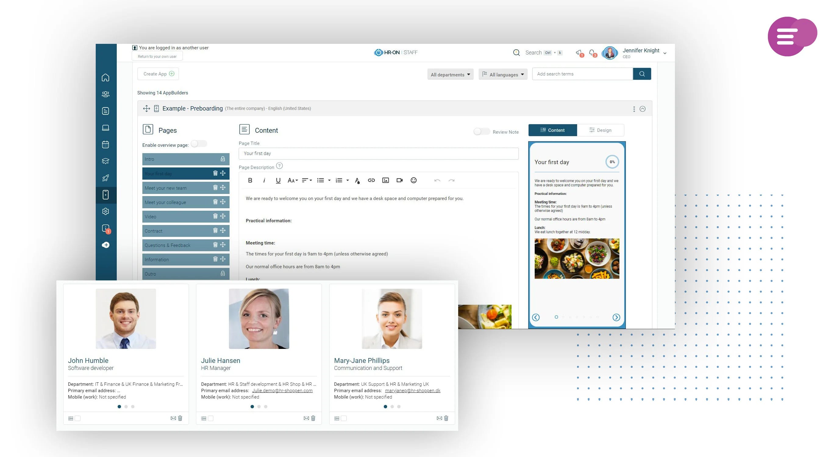 HR-ON Staff Screenshot 2