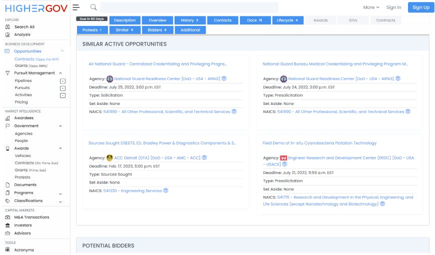 HigherGov Screenshot 1