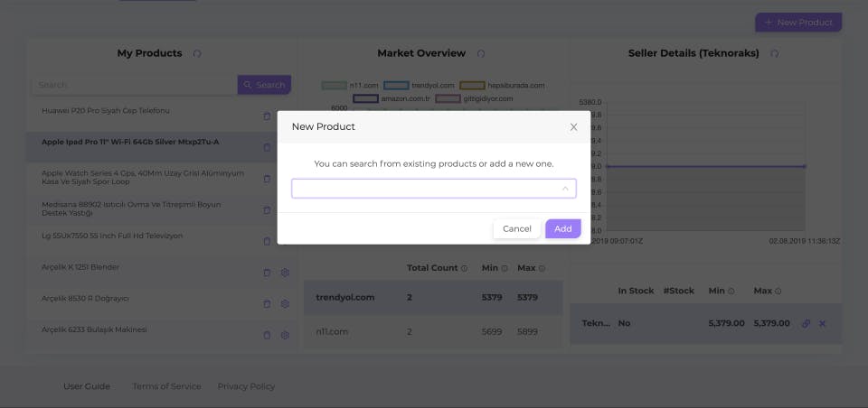 Datapare Market Analytics Screenshot 2