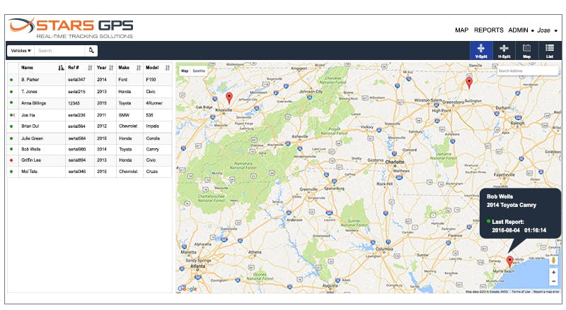 STARS GPS Vehicle Tracking Screenshot 1