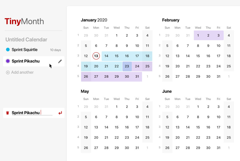 TinyMonth Screenshot 1