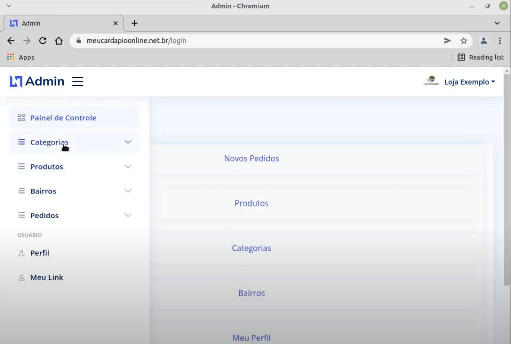 Meu Cardápio Screenshot 1