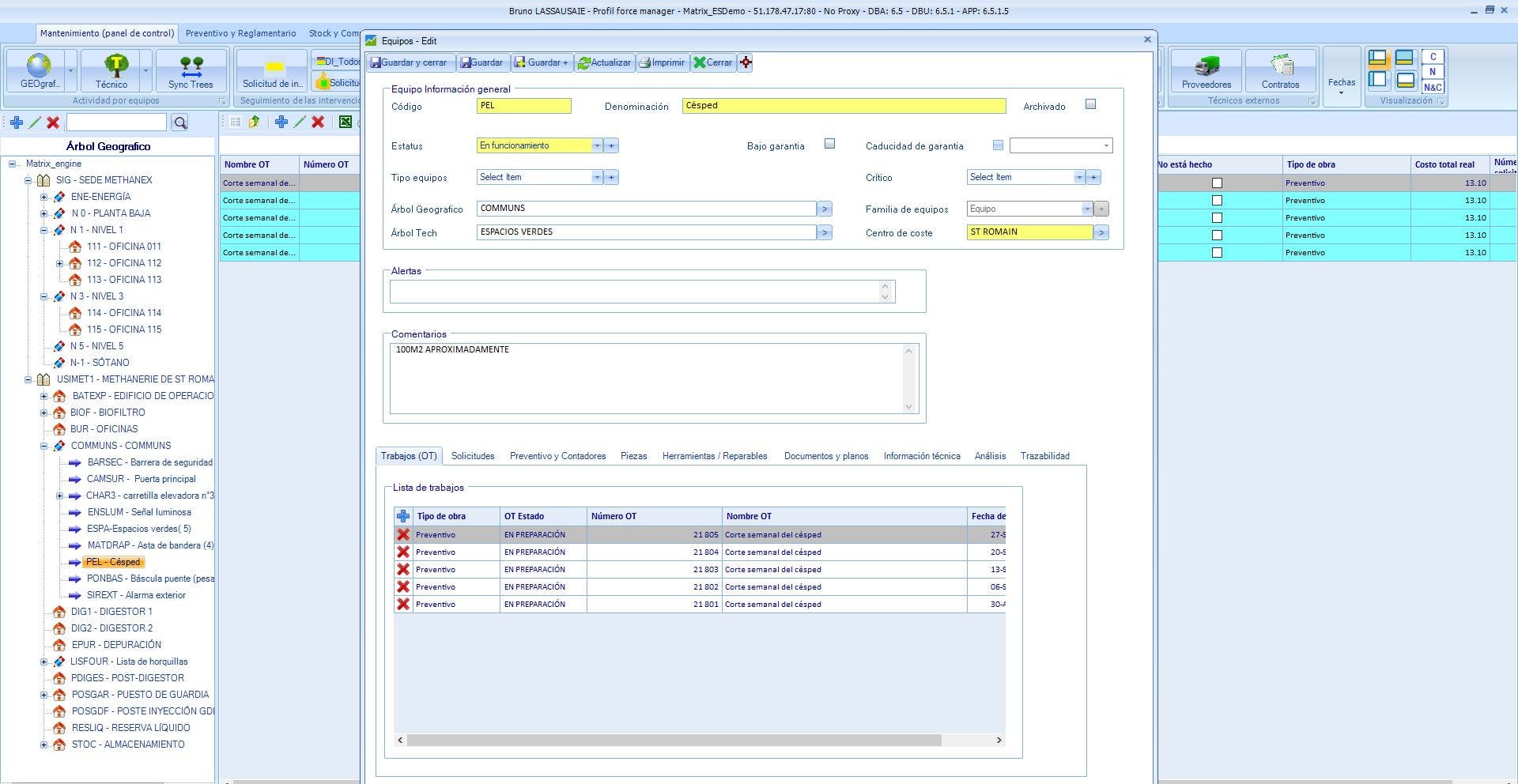 Matrix Engine GMAO Screenshot 2
