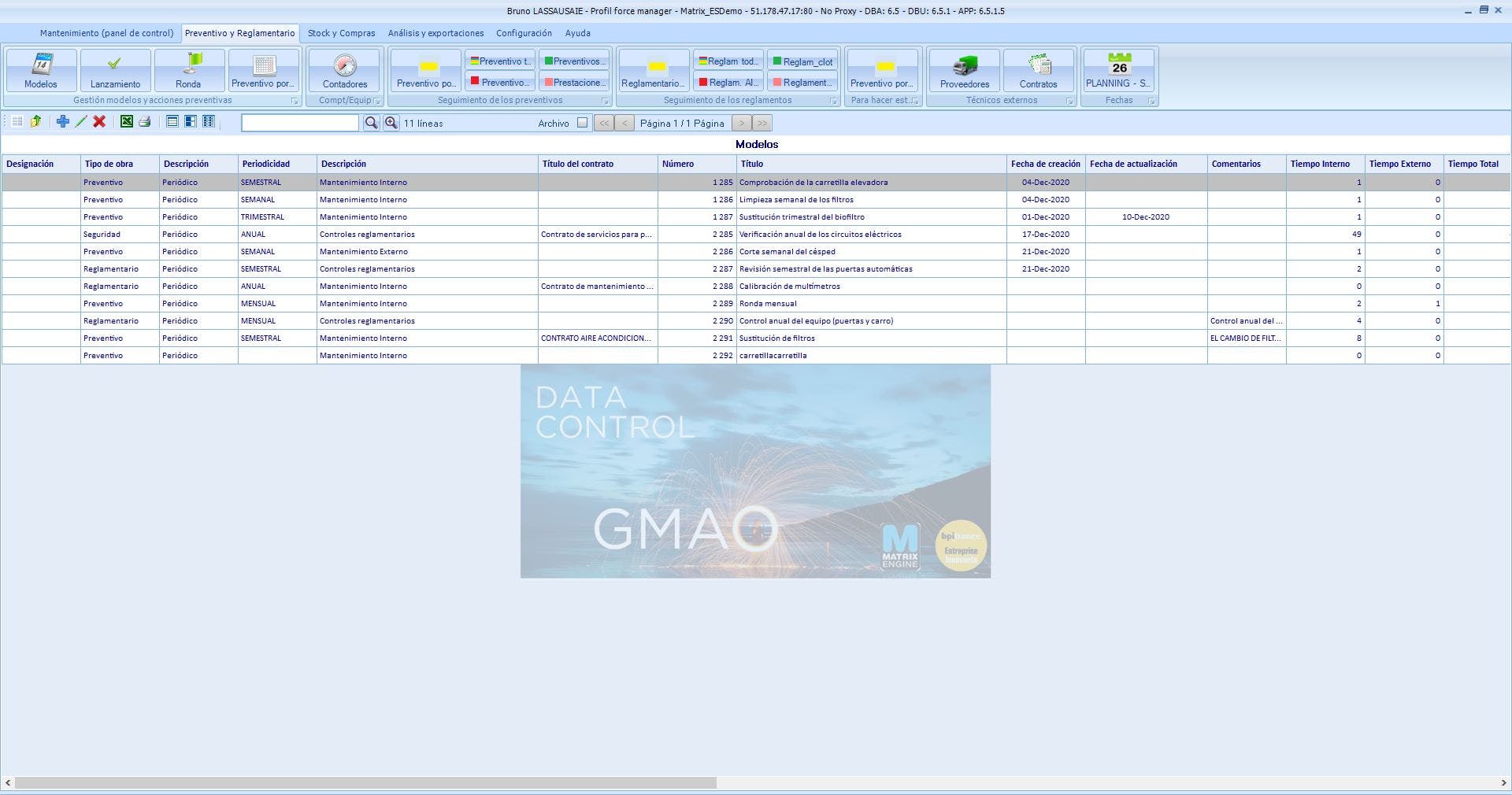 Matrix Engine GMAO Screenshot 3